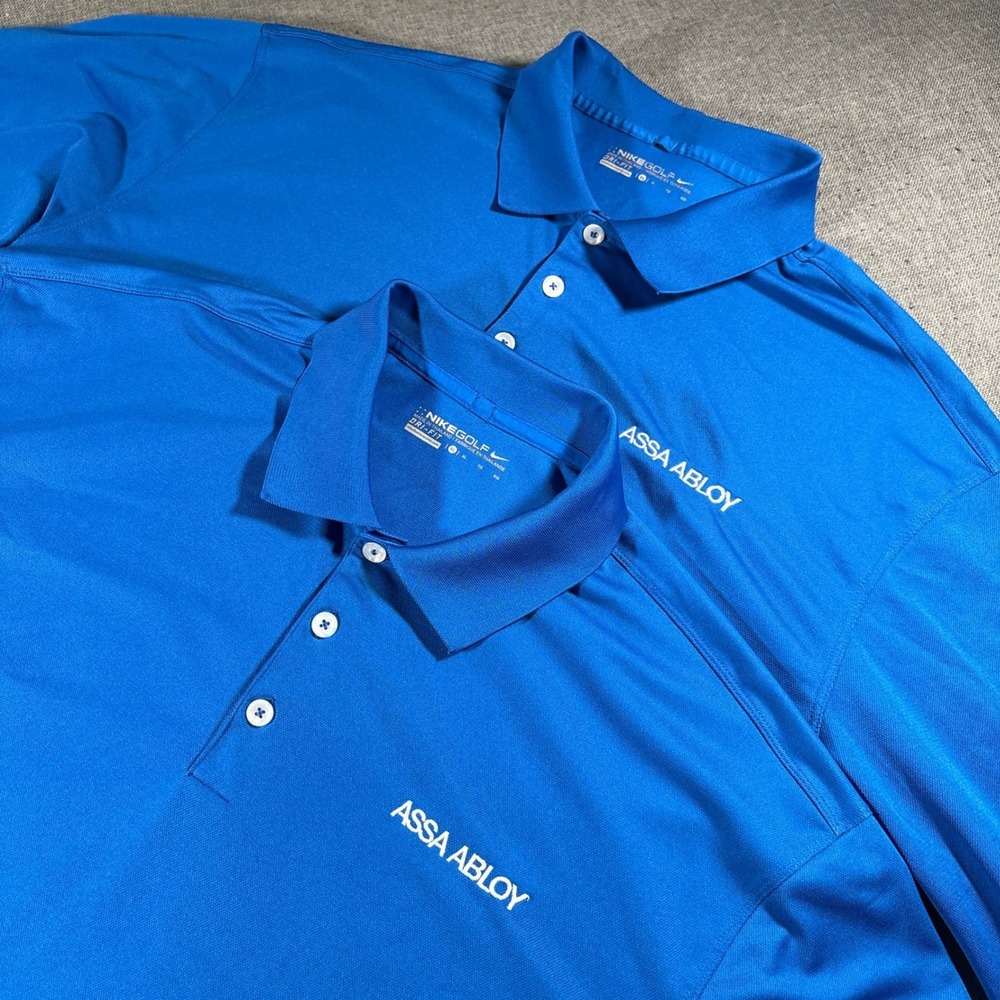 Lot of 2 Nike Golf Polo Shirt Mens XL Blue Long Sleeve Dri-FIT Performance